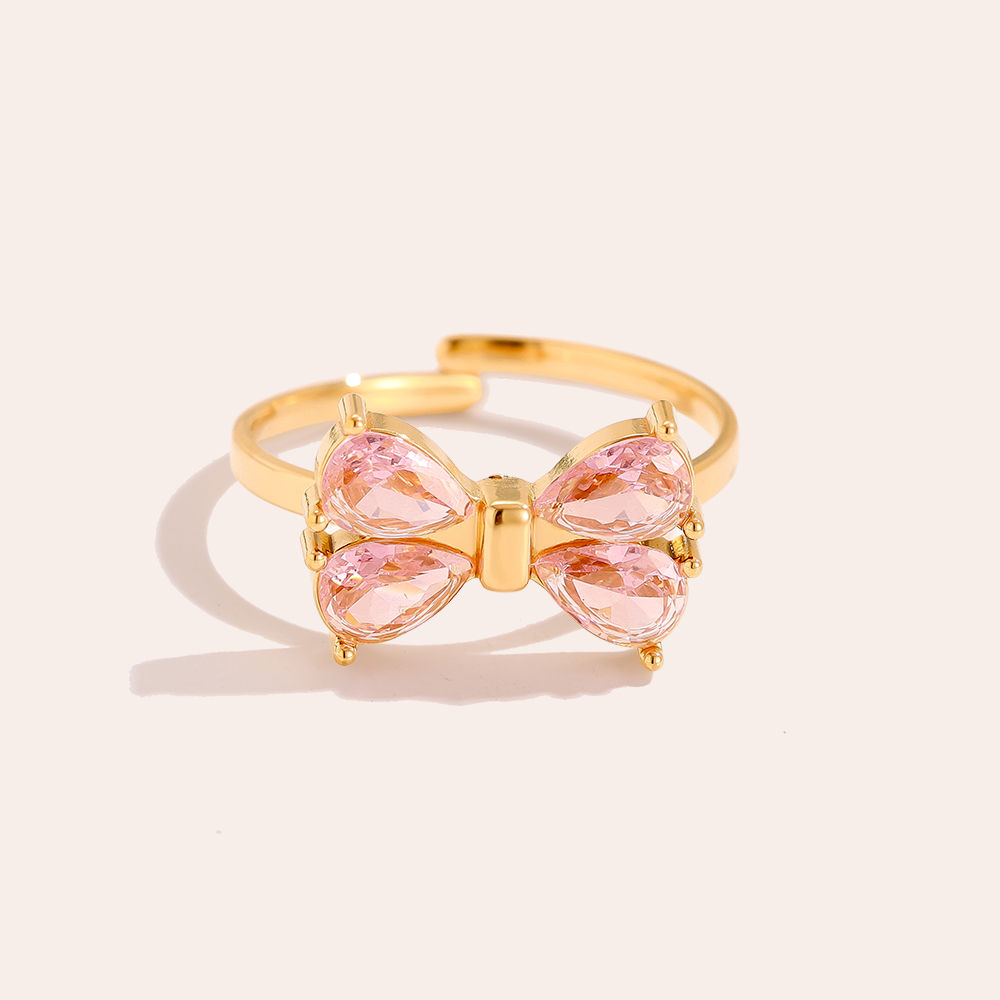 Anel Ajustável Laço Rosa - Image 2