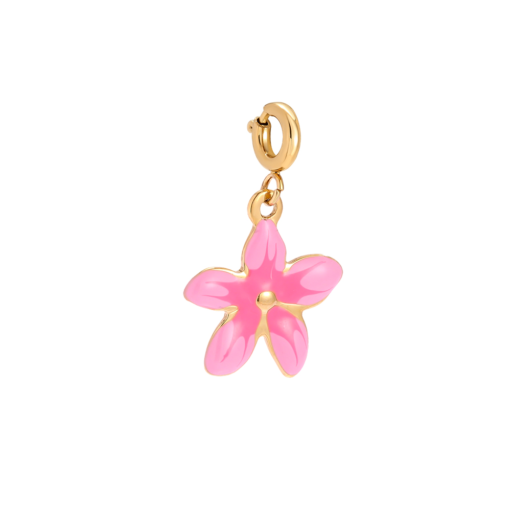 Pendente Flor Rosa com Fecho